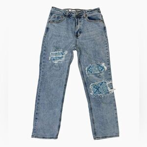 S.O.N.G. Timeless Fit Distressed Button Fly High Rise Ankle Jeans Size 3/ 26-28